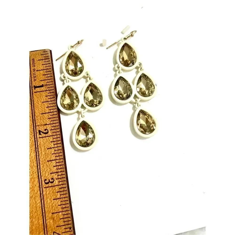 Crystal Dangle Chandelier Fashion Earrings #gold crystals